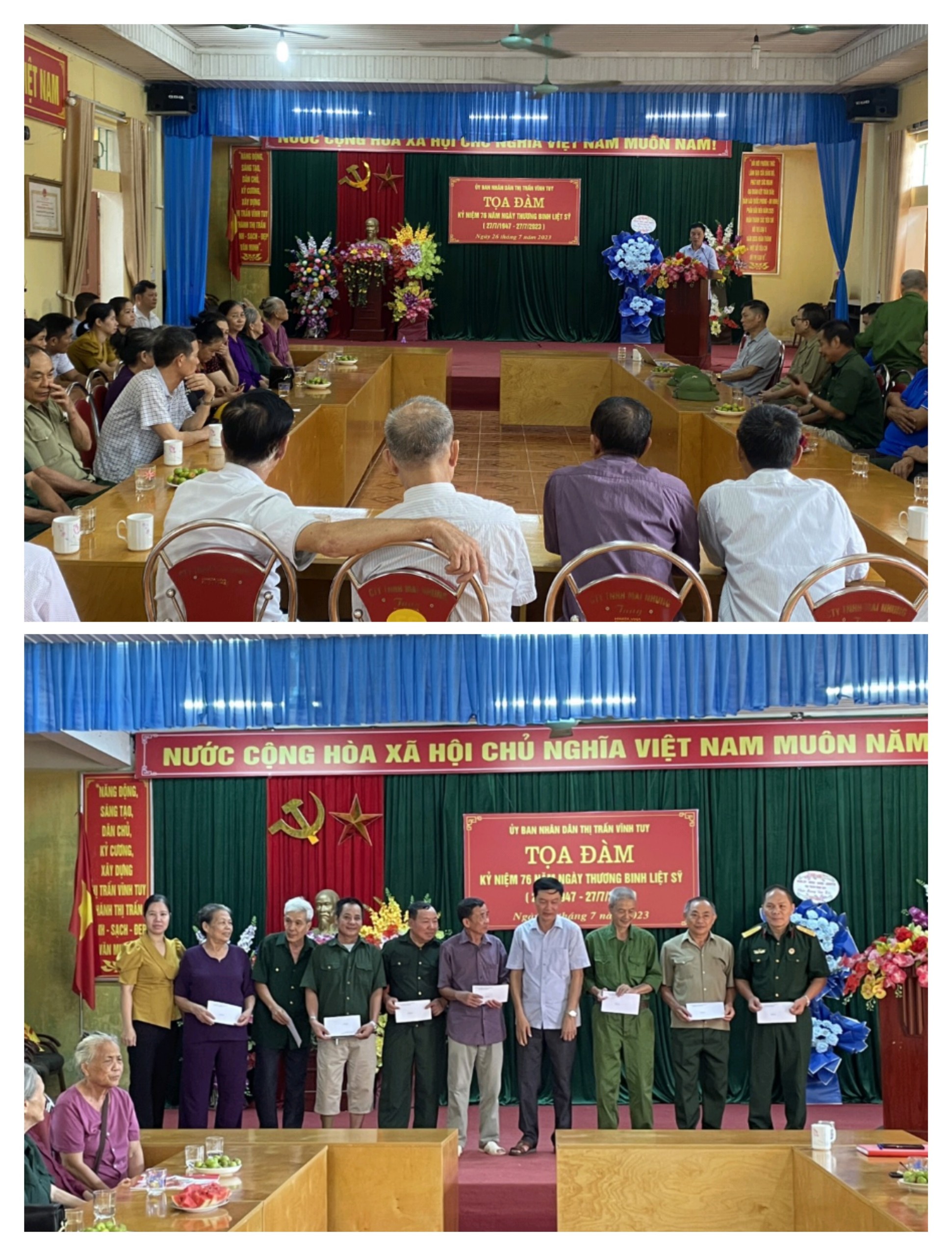 Thị trấn Vĩnh Tuy, tổ chức Lễ Kỷ niệm 76 năm ngày Thương binh Liệt Sỹ (27/7/1947 - 27/7/2023)
