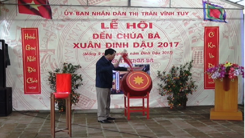 Thị trấn Vĩnh Tuy tổ chức thành công Lễ Hội Đền Chúa Bà Xuân Đinh Dậu năm 2017