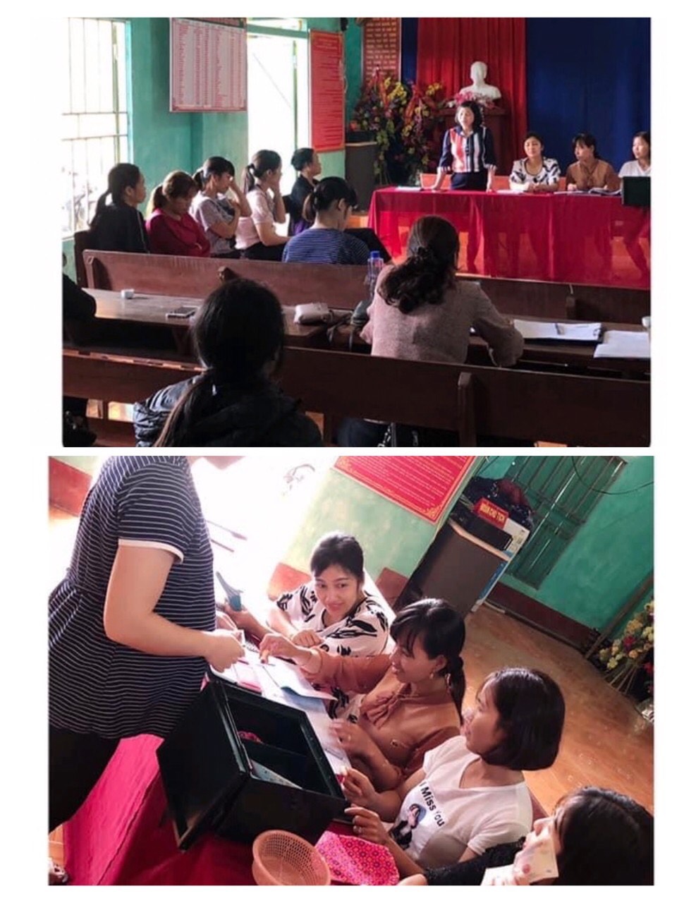 Chi hội phụ nữ thôn Tân Thành - thị trấn Vĩnh Tuy tổ chức sinh hoạt nhóm Cha mẹ chăm sóc phát triển trẻ thơ từ 0 đến 8 tuổi và nhóm Tiết kiệm và vay vốn thôn