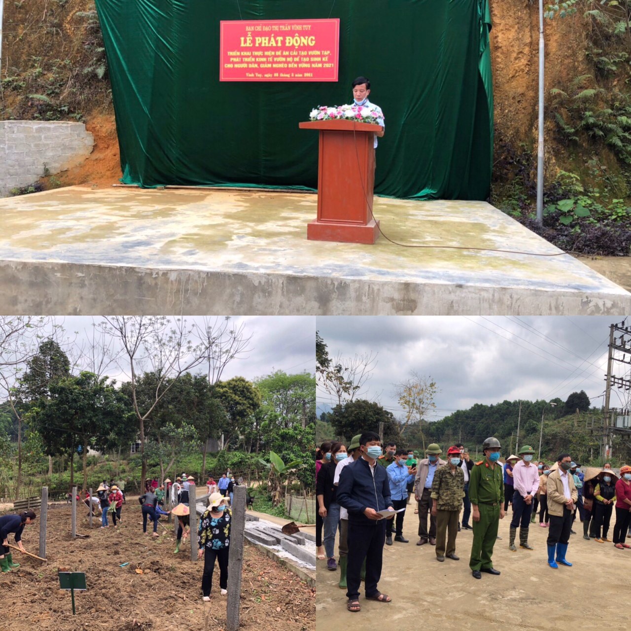 Thị trấn Vĩnh Tuy tổ chức phát động triển khai thực hiện Đề án cải tạo vườn tạp, phát triển kinh tế vườn hộ để tạo sinh kế cho người dân, giảm nghèo bền vững năm 2021